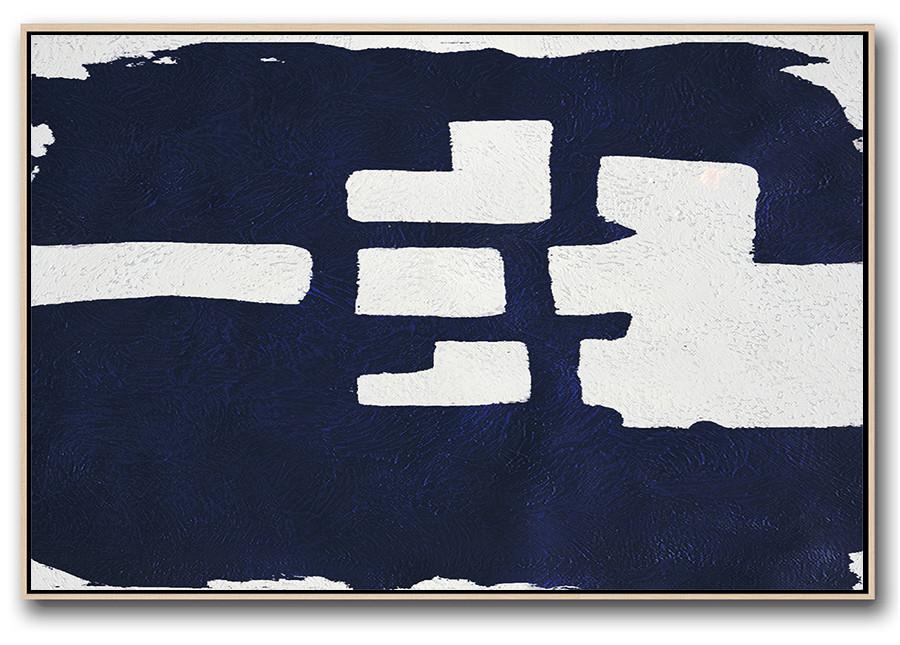Horizontal Navy Blue Minimal Art #NV156C - Click Image to Close